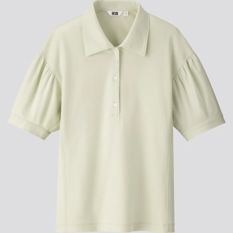 女裝抓皺袖POLO衫(NT$990) 女裝抓皺袖POLO衫(NT$990)
