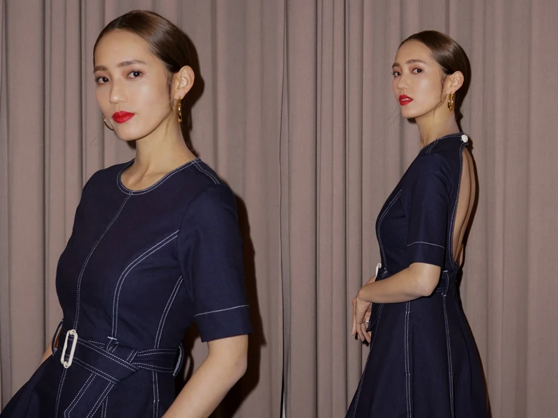 王棠云最喜歡這件挖背洋裝的設計細節竟然是口袋。