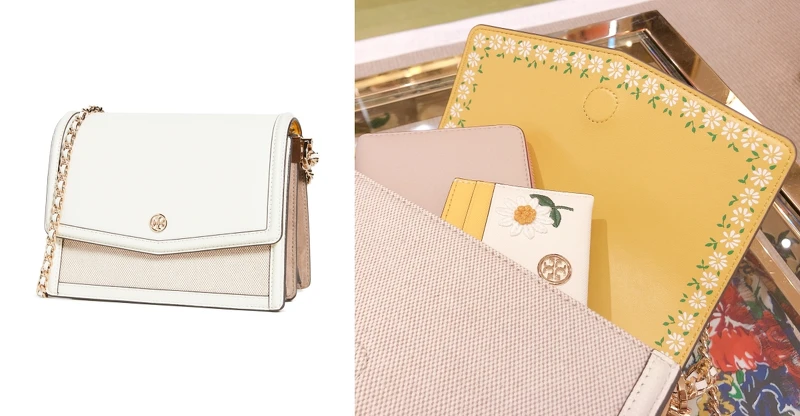 內裡的小雛菊印花,是這款肩背包的小彩蛋。(NT$18,900) 內裡的小雛菊印花,是這款肩背包的小彩蛋。(NT$18,900)