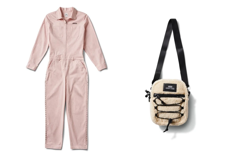 粉色連身工作服，定價NT6,980、隨身毛絨背包，定價NT1,980