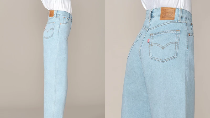 LEVI’S® Balloon時髦高腰繭型褲復古淡藍，NT 3,790-3,990