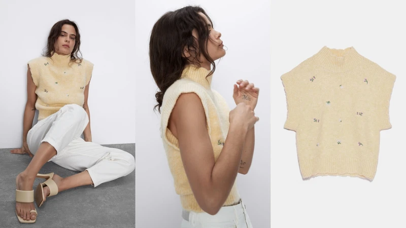 花卉刺繡背心(NT$1,190) 花卉刺繡背心(NT$1,190)