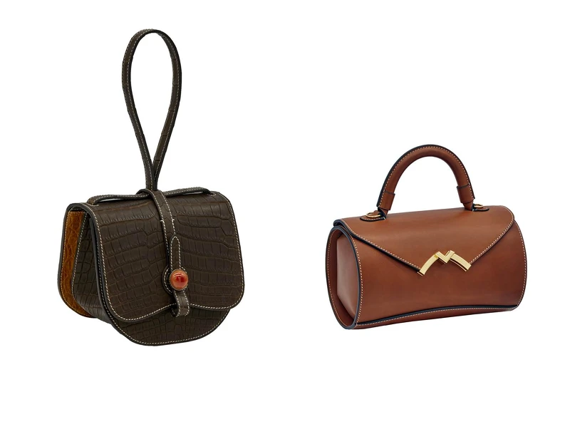 Maddie Gem 鱷魚皮焦糖色包款、Gaby Bock Natural Calf白蘭地棕包款。