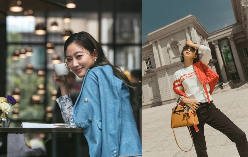 (右)多穿式風衣外套 $25,600、A PERFECT DAY針織衫 $11,600、修身丹寧褲 $9,600 (左)鈴蘭花印花襯衫 $8,600、棋盤格帕角式鉛筆裙 $9,900 、 丹寧效果西裝外套 $18,900 (右)多穿式風衣外套 $25,600、A PERFECT DAY針織衫 $11,600、修身丹寧褲 $9,600 (左)鈴蘭花印花襯衫 $8,600、棋盤格帕角式鉛筆裙 $9,900 、 丹寧效果西裝外套 $18,900
