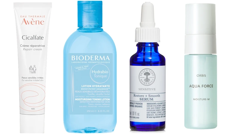Avene 再生修護霜,NT700。Bioderma保濕水潤化妝水,NT790。Neal’s Yard Remedies 舒敏平衡精華,NT2,500。Orbis 水原力保濕液,NT740。 Avene 再生修護霜,NT700。Bioderma保濕水潤化妝水,NT790。Neal’s Yard Remedies 舒敏平衡精華,NT2,500。Orbis 水原力保濕液,NT740。
