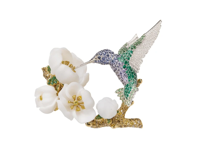 Colibri Berylline 胸針。 Colibri Berylline 胸針。