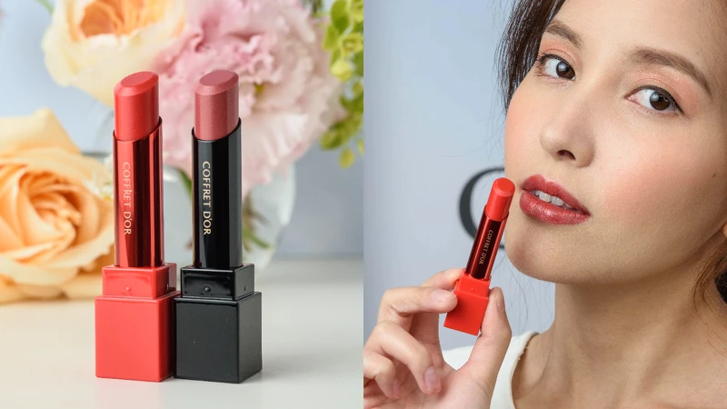 水光我型口紅限定色#EX-10霓光紅（橘色管身）