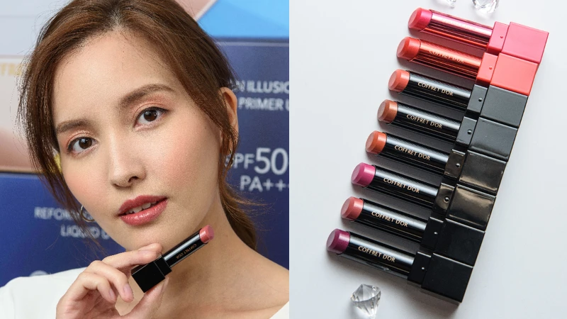 水光我型口紅#BR-77古銅玫瑰（左圖試色）