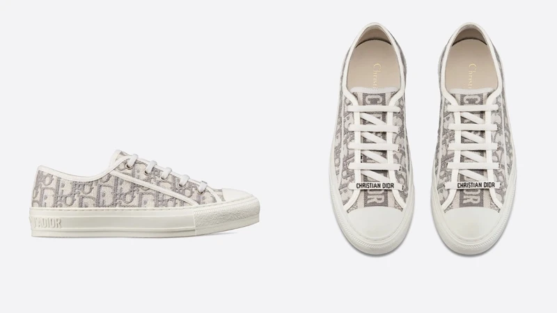 Dior Oblique霧灰色刺繡運動鞋，NT32,000