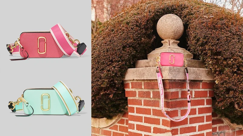 Marc Jacobs 芭比粉Snapshot相機包、薄荷綠Snapshot相機包，NT14,900。