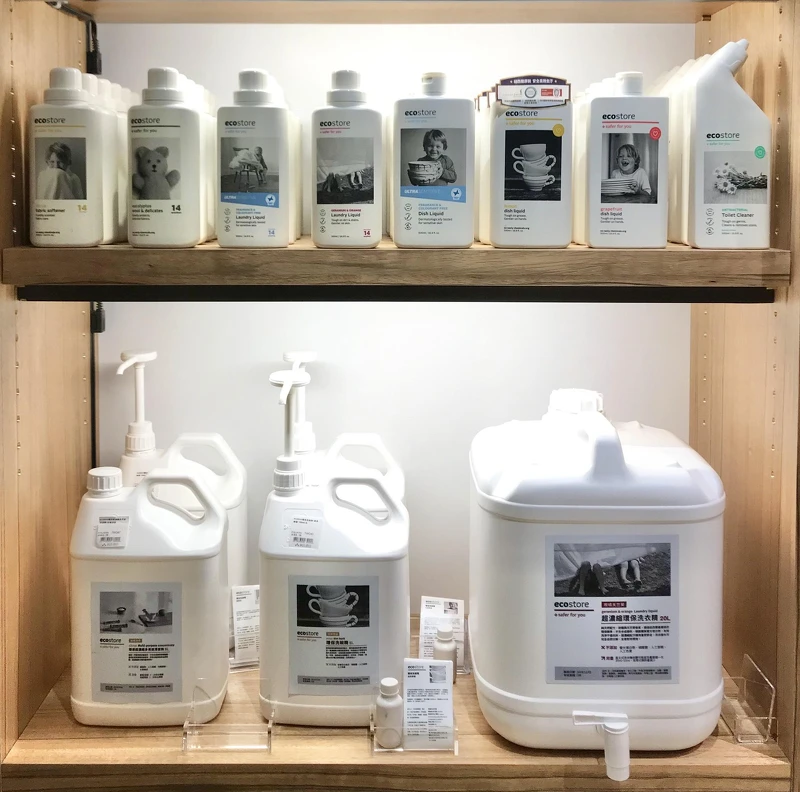 誠品living project｜紐西蘭ecostore洗衣精、洗碗精、沐浴乳及洗髮乳秤重販售，可自備容器購買。