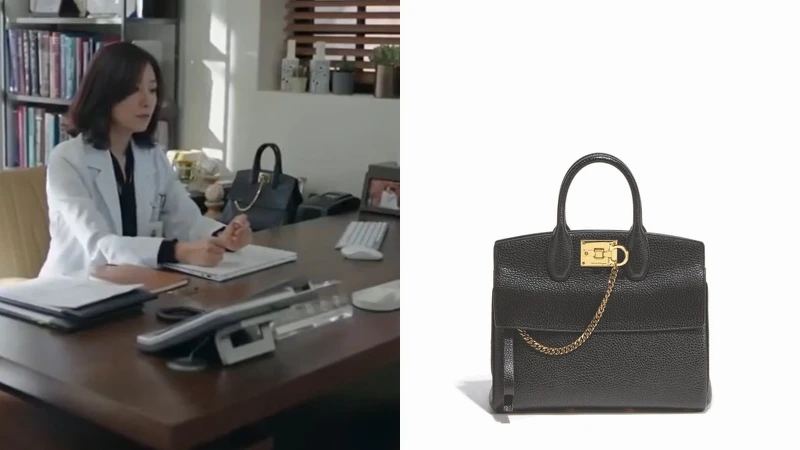 善雨同款：STUDIO黑色鹿皮提包中型尺寸（NT$92,900）