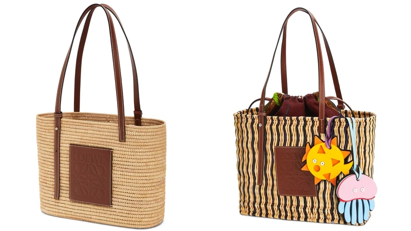 SQUARE BASKET SMALL BAG米色方形酒椰葉肩背包(NT$20,000)、SQUARE BASKET系列天然蘆葦肩背包 SQUARE BASKET SMALL BAG米色方形酒椰葉肩背包(NT$20,000)、SQUARE BASKET系列天然蘆葦肩背包