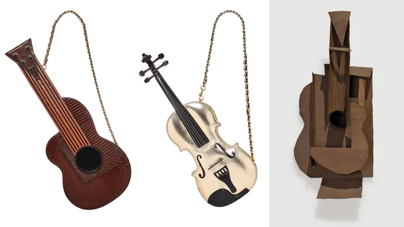 以《吉他》雕塑為靈感設計的小包 以《吉他》雕塑為靈感設計的小包