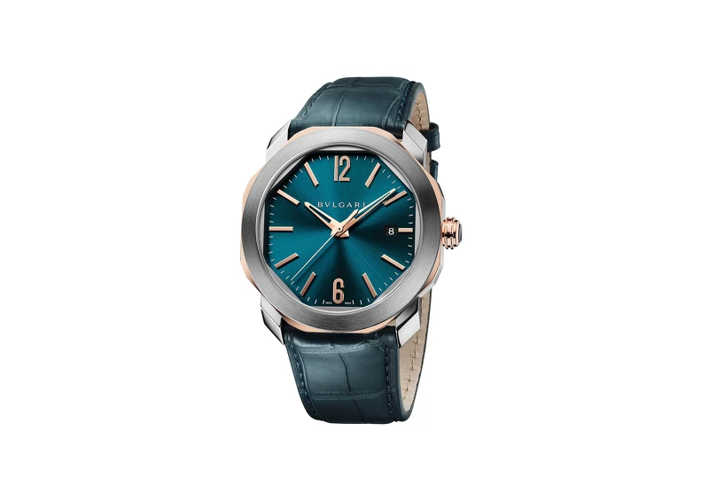 BVLGARI OCTO ROMA 精鋼與鱷魚皮錶帶腕錶_參考售價約新台幣223,400元 BVLGARI OCTO ROMA 精鋼與鱷魚皮錶帶腕錶_參考售價約新台幣223,400元