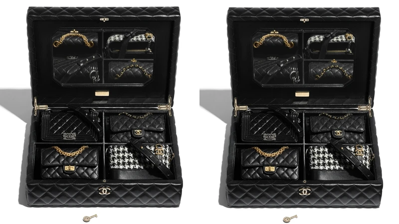 裝有四款 Chanel （香奈兒）經典包款的 Gift Box 組合，參考售價NT$855,000