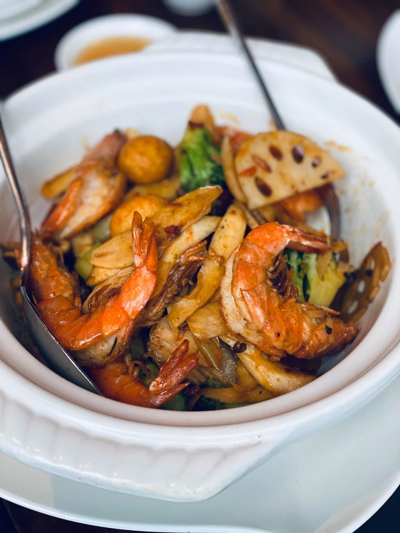 香辣鮮蝦筊白筍乾鍋 香辣鮮蝦筊白筍乾鍋