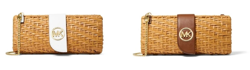 Malibu金屬Logo藤編手拿鍊帶包,NT8,500 (白) Malibu金屬Logo藤編手拿鍊帶包,NT8,500 (白)