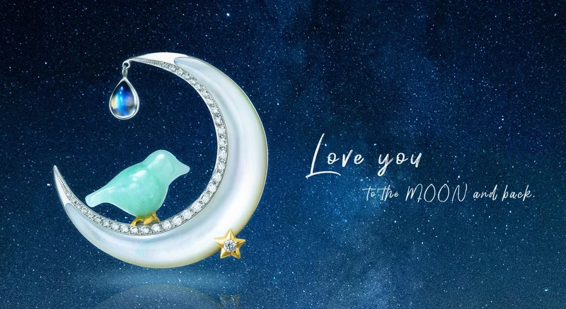 林曉同月亮青鳥胸針墜飾兩用作品 林曉同月亮青鳥胸針墜飾兩用作品