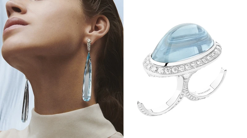 Boucheron寶詩龍2020年全新Contemplation系列Bleu Infini主題吊墜耳環與指間戒 Boucheron寶詩龍2020年全新Contemplation系列Bleu Infini主題吊墜耳環與指間戒
