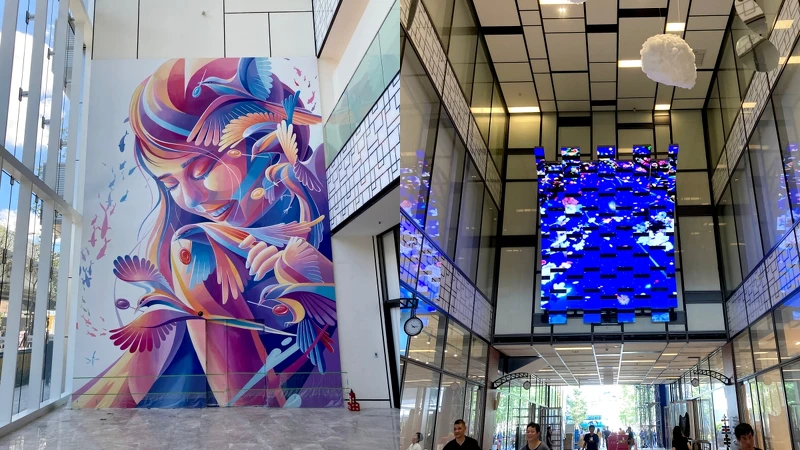 1樓有咖啡廊道、充滿童趣風格的壁畫 1樓有咖啡廊道、充滿童趣風格的壁畫