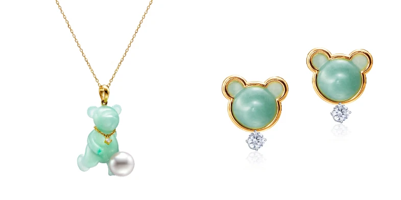 林曉同「陪伴玉熊」系列珍珠足球熊墜飾、迷你熊頭鑽石耳環 林曉同「陪伴玉熊」系列珍珠足球熊墜飾、迷你熊頭鑽石耳環