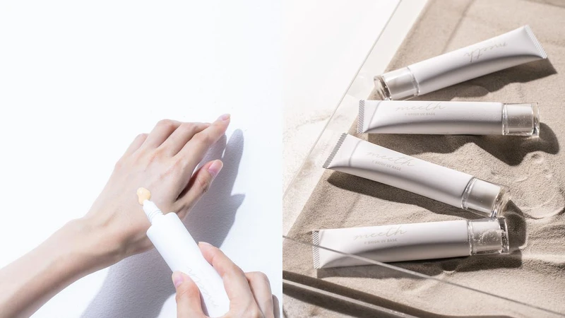 富勒烯UV光感妝前乳SPF44 PA+++，25g，6,000日幣。(※meeth 國際官網可選擇台幣結帳，實際金額會因匯率而有些許變動。)