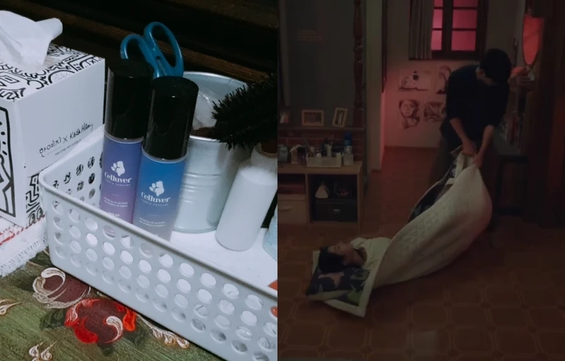 (圖片來源/品牌提供Netflix《雖然是精神病但沒關係》截圖)高文英(徐睿知)堅持留在文鋼太(金秀賢)家過夜,Celluver淨化衣物香氛噴霧現身男神家中櫃子劇照+產品合圖。 (圖片來源/品牌提供Netflix《雖然是精神病但沒關係》截圖)高文英(徐睿知)堅持留在文鋼太(金秀賢)家過夜,Celluver淨化衣物香氛噴霧現身男神家中櫃子劇照+產品合圖。