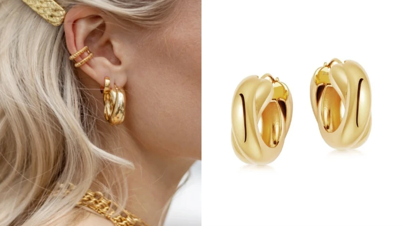 Missoma x Lucy Williams Gold Chunky Entwine Hoops