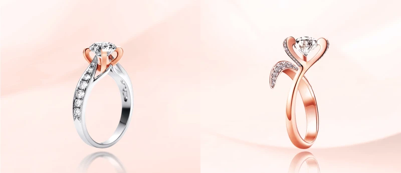 心坎鑲四瓣心戒指、心坎鑲戒指 心坎鑲四瓣心戒指、心坎鑲戒指