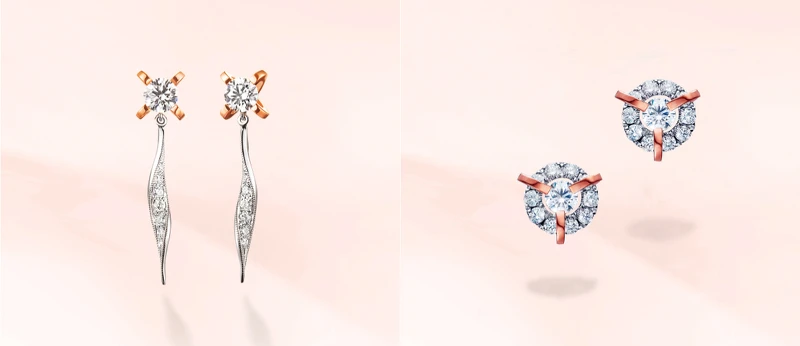 心坎鑲四瓣心耳環、心坎鑲璀璨版耳環 心坎鑲四瓣心耳環、心坎鑲璀璨版耳環