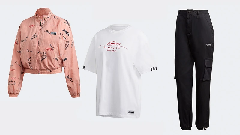 R.V.Y.印花夾克 NTD2,890、R.Y.V.白色寬版上衣 NTD1,690、R.Y.V.黑色長褲 NTD 3,090 R.V.Y.印花夾克 NTD2,890、R.Y.V.白色寬版上衣 NTD1,690、R.Y.V.黑色長褲 NTD 3,090