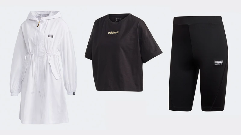 R.Y.V.白色長版夾克 NTD3,890、R.Y.V.短版上衣 NTD1,490、R.Y.V.黑色車褲 NTD1,290 R.Y.V.白色長版夾克 NTD3,890、R.Y.V.短版上衣 NTD1,490、R.Y.V.黑色車褲 NTD1,290