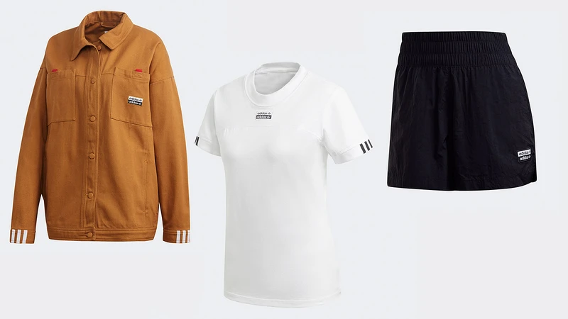 R.Y.V.卡其色夾克 NTD4,890、R.Y.V.白色上衣 NTD1,290、R.Y.V.黑色短褲 NTD1,490 R.Y.V.卡其色夾克 NTD4,890、R.Y.V.白色上衣 NTD1,290、R.Y.V.黑色短褲 NTD1,490