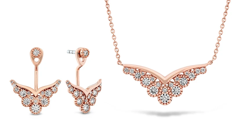 BEHATI SILHOUETTE玫瑰金鑽石耳環、BEHATI SILHOUETTE玫瑰金鑽石項鍊 BEHATI SILHOUETTE玫瑰金鑽石耳環、BEHATI SILHOUETTE玫瑰金鑽石項鍊