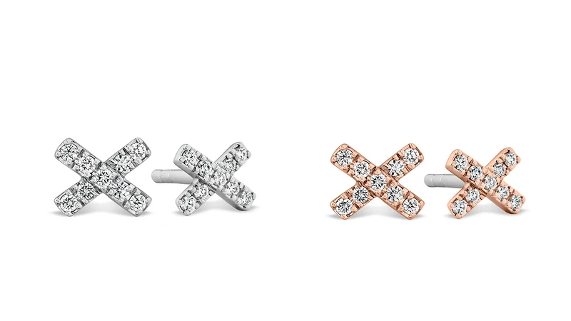 HARLEY XO白K金鑽石耳環、HARLEY XO玫瑰金鑽石耳環 HARLEY XO白K金鑽石耳環、HARLEY XO玫瑰金鑽石耳環