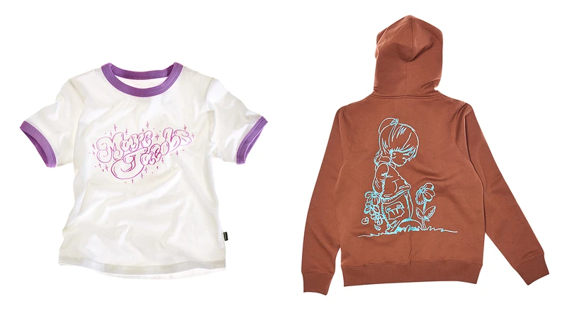 「泡芙Logo」印花短Tee，NT3,290、「Sweet Boy」印花帽Tee，NT7,990。