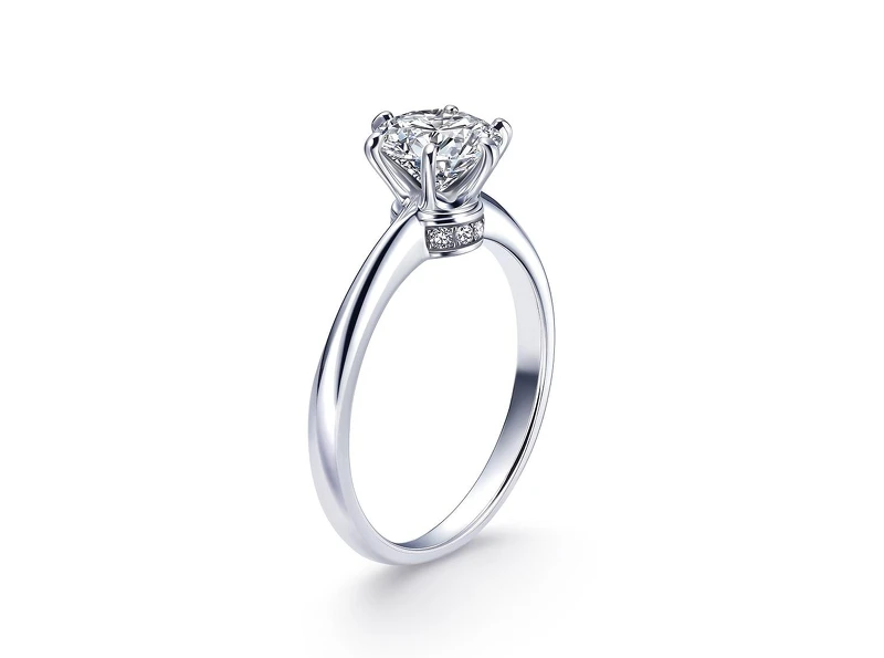 點睛品 Promessa 18K 白金「伯爵小皇冠」鑽石戒指