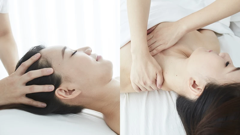 韻律揉按頭皮、肩頸按摩。