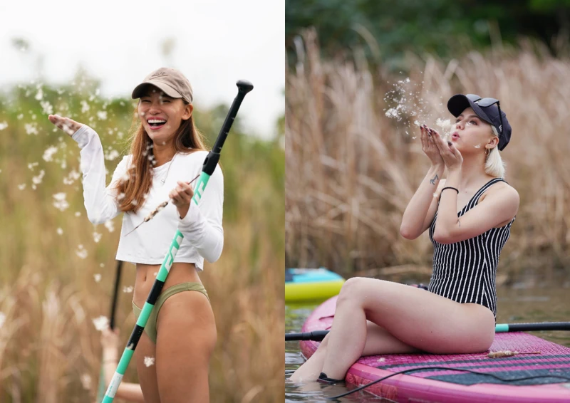 野女孩Lynnette(右)及裴頡超享受芒草季的來臨 野女孩Lynnette(右)及裴頡超享受芒草季的來臨