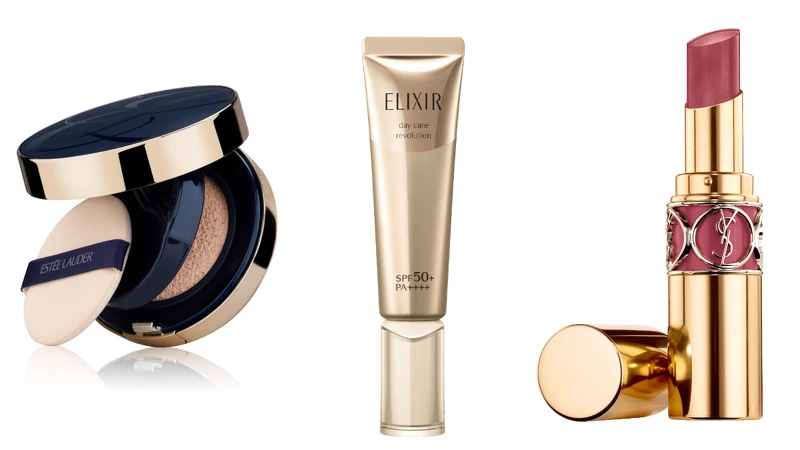 靚透底妝(首獎):雅詩蘭黛 粉持久完美持妝氣墊粉餅SPF45PA+++ 30ml / 防禦隔離(首獎):怡麗絲爾 多效彈潤美肌乳 T+_ SPF50+PA++++ 35mL / 唇頰眼妝 (首獎):YSL 情挑誘光水唇膏 #91 前衛赤裸 NUDE AVANT-GARDE 靚透底妝(首獎):雅詩蘭黛 粉持久完美持妝氣墊粉餅SPF45PA+++ 30ml / 防禦隔離(首獎):怡麗絲爾 多效彈潤美肌乳 T+_ SPF50+PA++++ 35mL / 唇頰眼妝 (首獎):YSL 情挑誘光水唇膏 #91 前衛赤裸 NUDE AVANT-GARDE