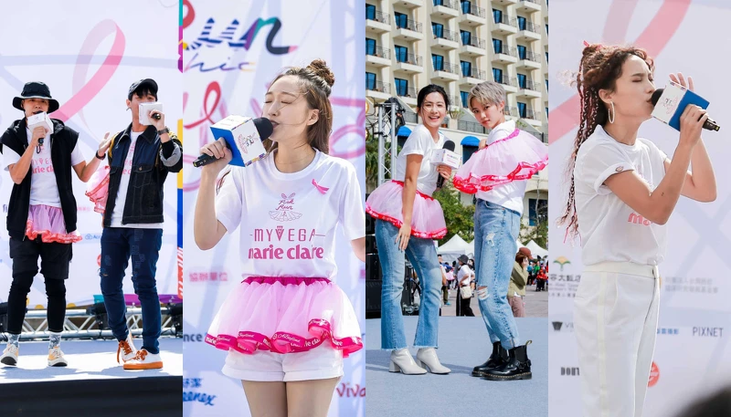 左起Fun Ones翻玩樂團、王敏淳、晨悠組合、呂薔帶來一連串歌曲炒熱舞台