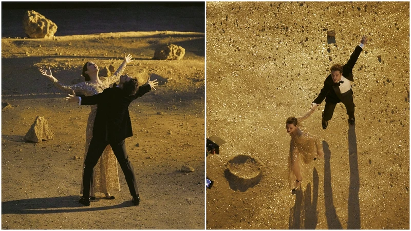 影片在巴黎的路易-菲利普橋 (Pont Louis-Philippe)拍攝，導演表示這部影片需要後製的地方很多，他們將背景放大百倍，打造出 500 平方公里的金黃月亮，真的很瘋狂！