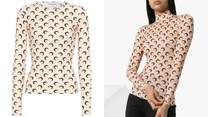 Marine Serre crescent moon stretch top Marine Serre crescent moon stretch top