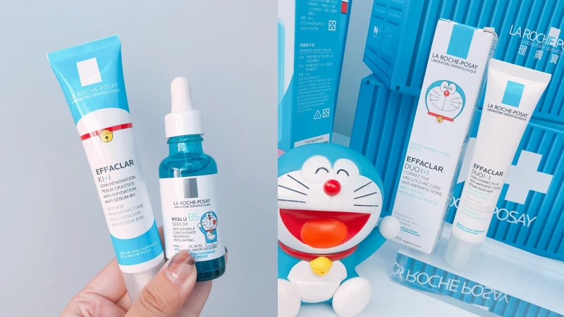 理膚寶水B5彈潤修復精華、淨透煥膚極效精華K+的外盒與瓶身上都有哆啦A夢。淨痘無瑕極效精華DUO+只有外盒上有。 理膚寶水B5彈潤修復精華、淨透煥膚極效精華K+的外盒與瓶身上都有哆啦A夢。淨痘無瑕極效精華DUO+只有外盒上有。