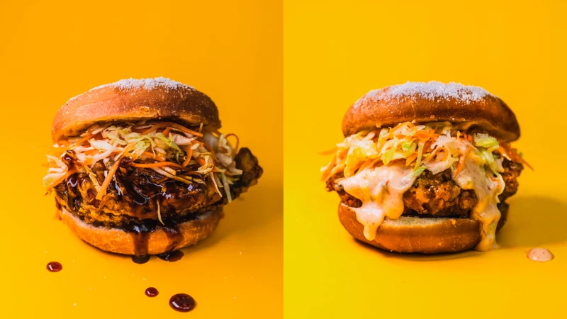 誠品生活武昌店｜Asahi SUPER DRY X 週末炸雞俱樂部｜照燒炸雞甜甜圈｜推薦價250元(左)、性感炸雞甜甜圈｜推薦價250元。