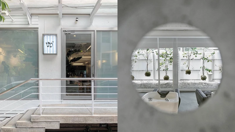 座落於台北東區靜巷，店裝以灰白銀三色調打造純淨藝術實驗空間