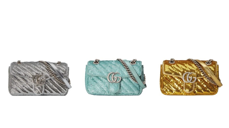 Gucci Marmont肩背包，NT94,300、NT82,000、NT82,000(由左至右)