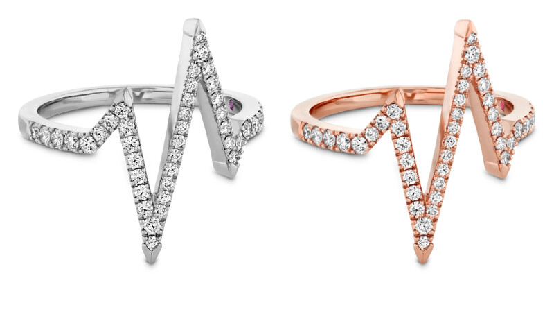 LOVE CODE HEARTBEAT白K金鑽石戒指、玫瑰金鑽石戒指 LOVE CODE HEARTBEAT白K金鑽石戒指、玫瑰金鑽石戒指