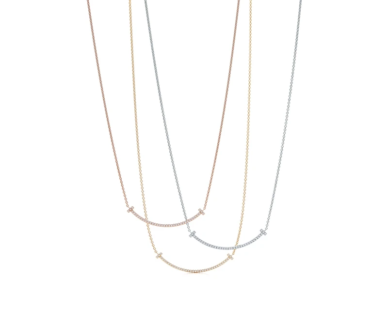 Tiffany & Co. Tiffany T Smile鑲鑽項鍊小型款，售價NT81,000